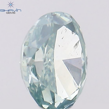 0.18 CT Oval Shape Natural Diamond Greenish Blue Color SI2 Clarity (3.87 MM)