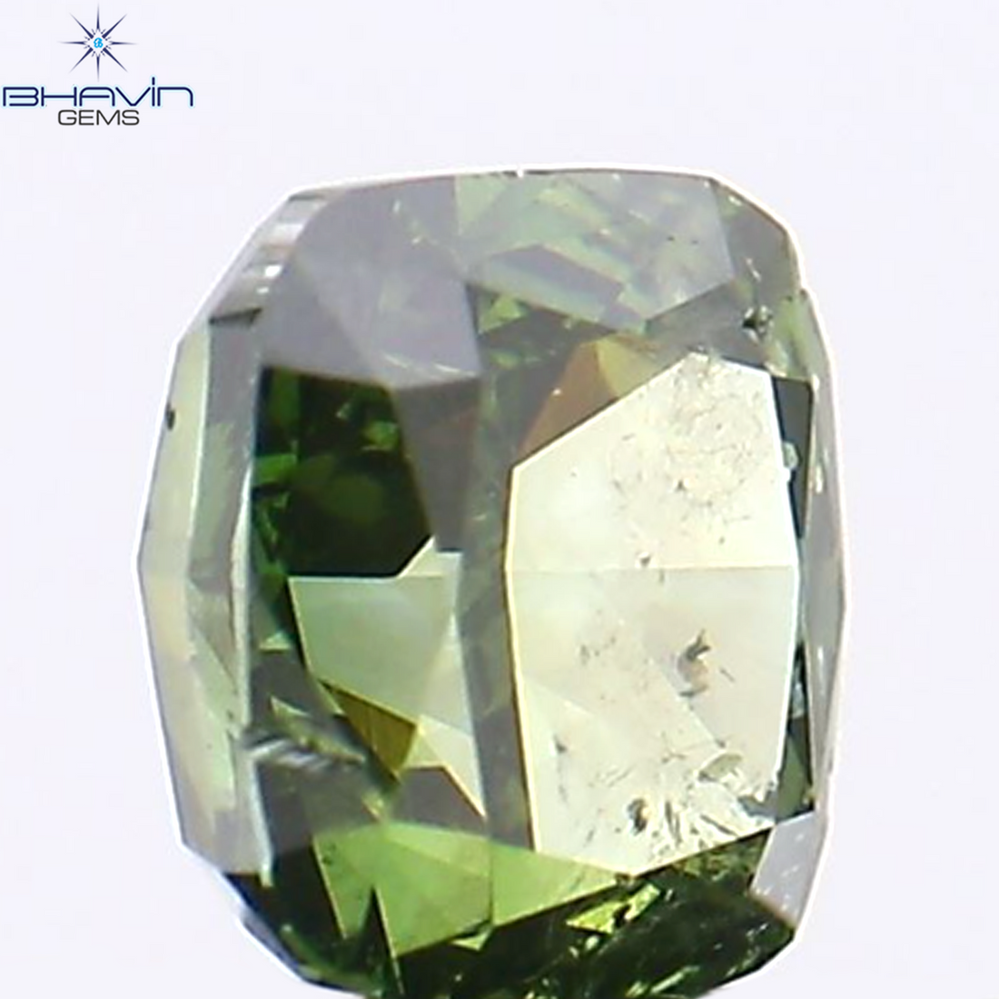 0.28 CT クッション シェイプ ナチュラル ルース ダイヤモンド 強化グリーン カラー SI2 クラリティ (3.68 MM)