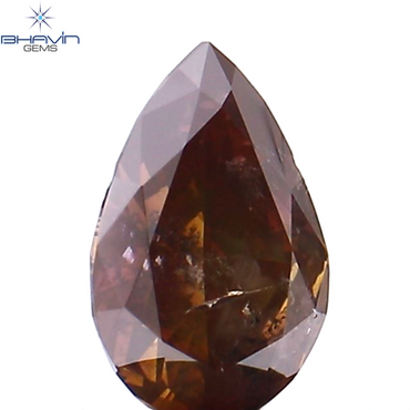0.48 CT Pear Shape Natural Diamond Enhanced Pink Color I2 Clarity (6.54 MM)
