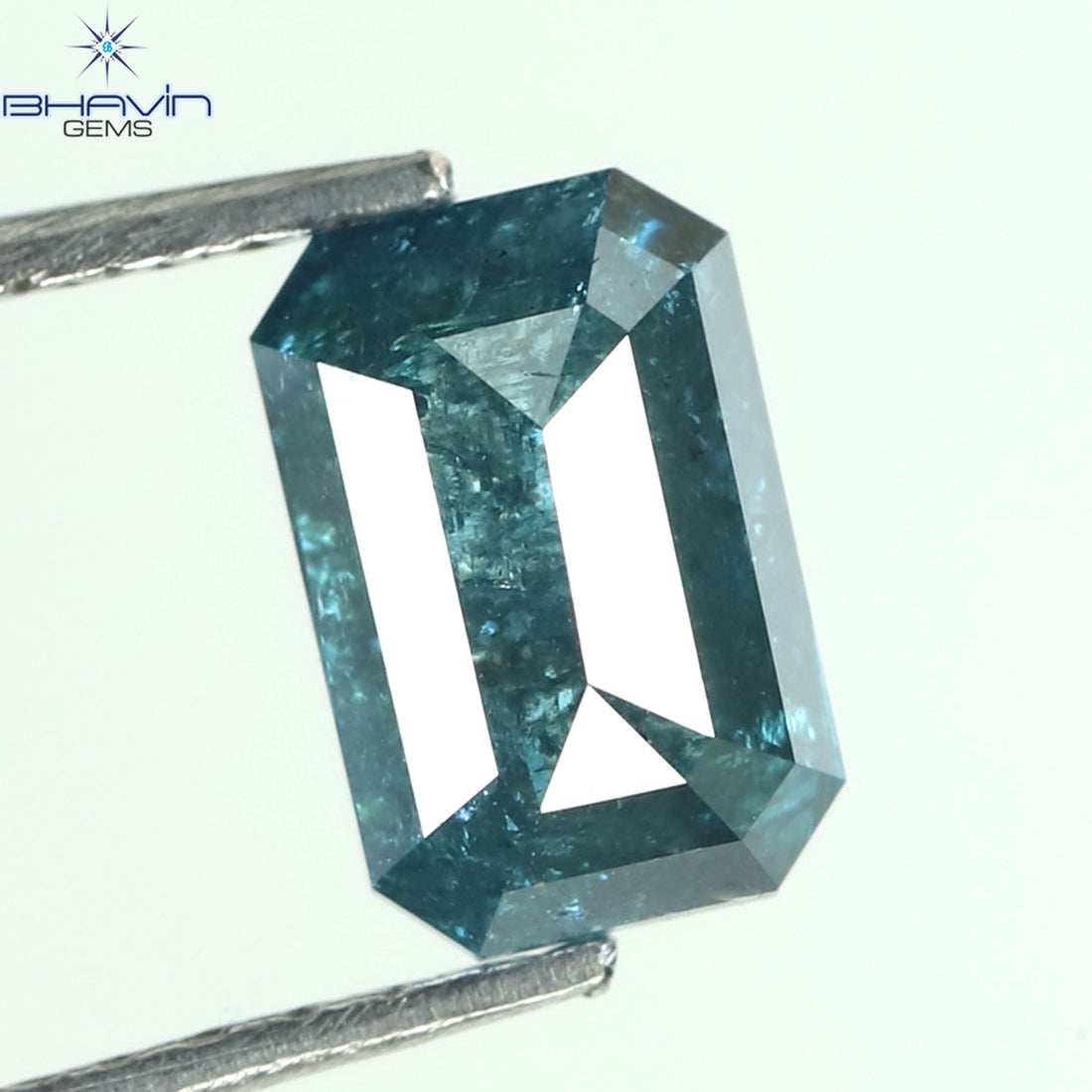 1.11 CT エメラルド シェイプ ナチュラル ダイヤモンド ブルー カラー I3 クラリティ (7.07 MM)
