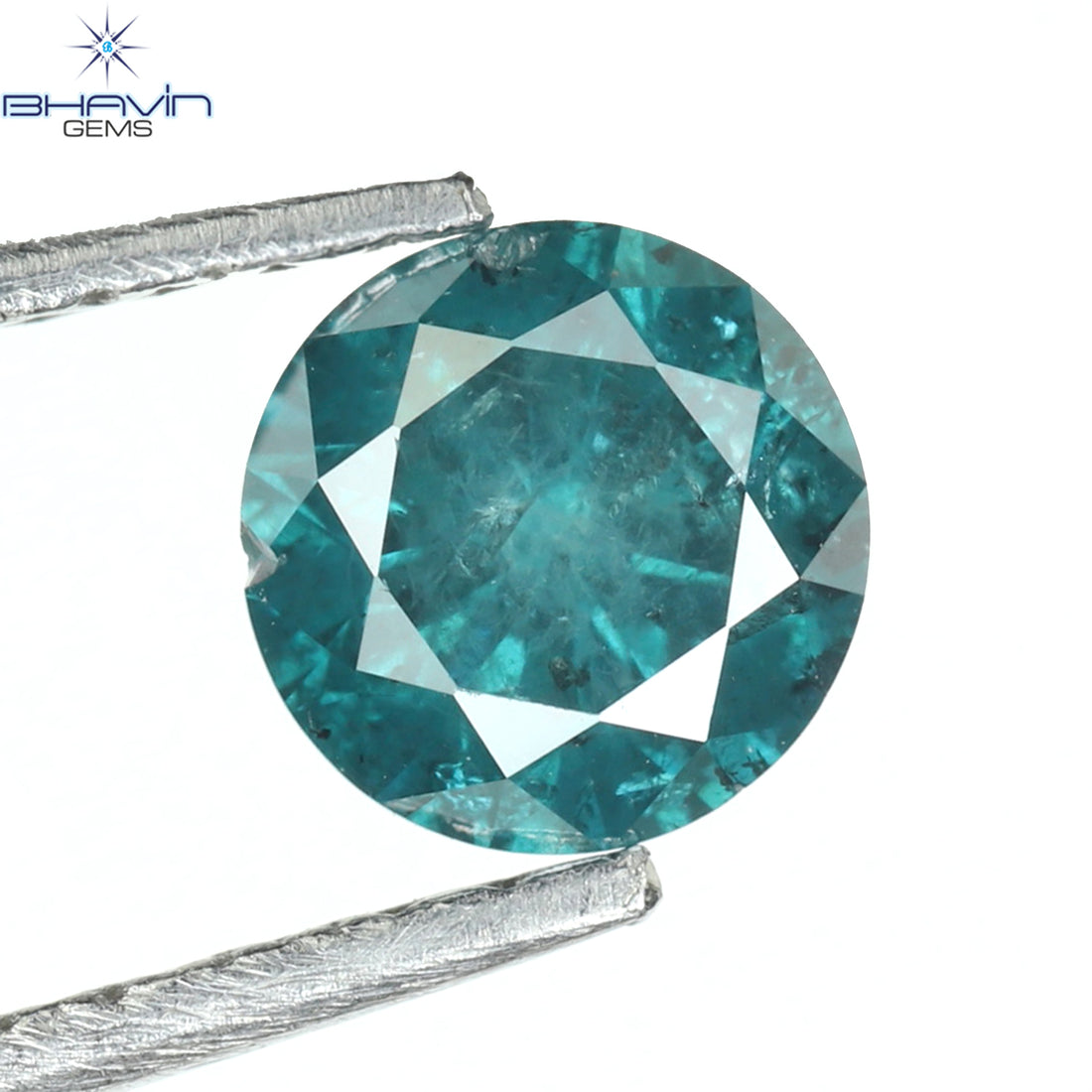 0.45 CT Natural Round Diamond Enhanced Blue Color Clarity I3 (4.75 MM)