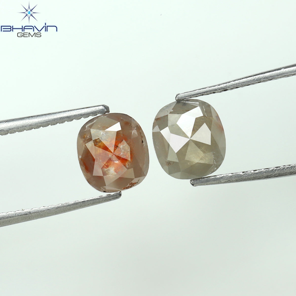 1.00 CT/3 ピース ミックス シェイプ ナチュラル ダイヤモンド ソルト アンド ペッパー カラー I3 クラリティ (4.30 MM)