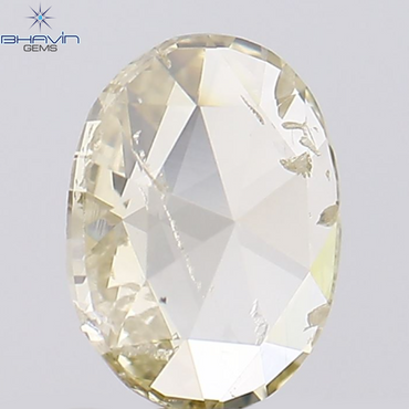 0.40 CT Oval Shape Natural Diamond Yellow Color SI2 Clarity (5.75 MM)
