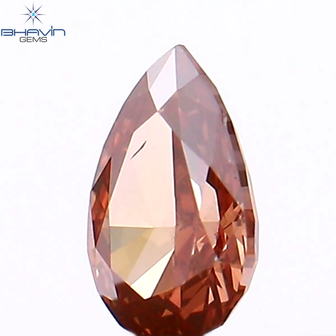 0.14 CT ペアシェイプ ナチュラル ダイヤモンド ピンク色 VS2 クラリティ (4.15 MM)