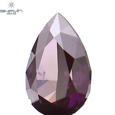 0.17 CT Pear Shape Natural Diamond Enhanced Pink Color SI1 Clarity (4.40 MM)