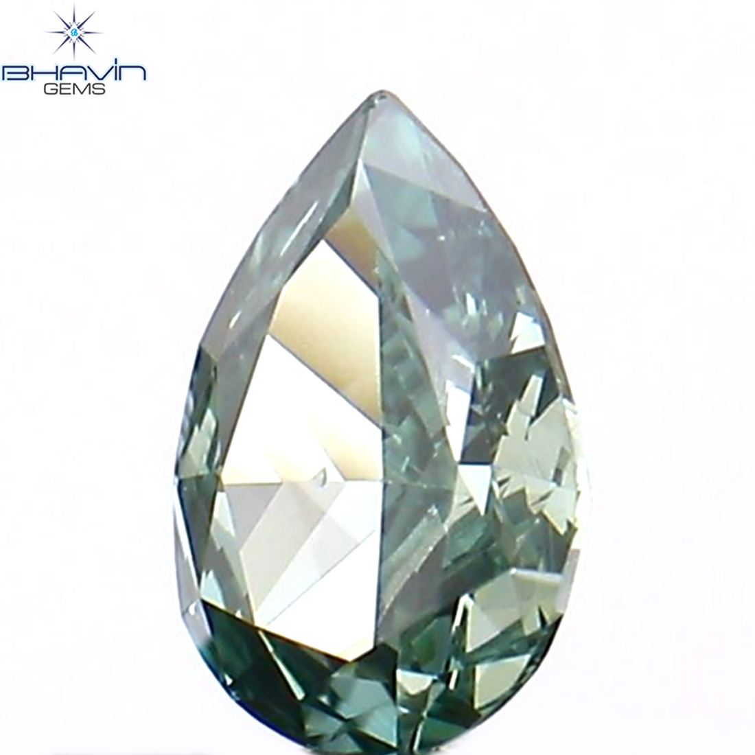 0.11 CT Natural Pear Diamond Enhanced Green Color Clarity VS1 (3.90 MM)