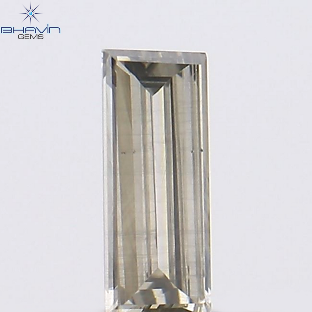 0.11 CT バゲット シェイプ ナチュラル ダイヤモンド グレー色 VS1 クラリティ (4.80 MM)