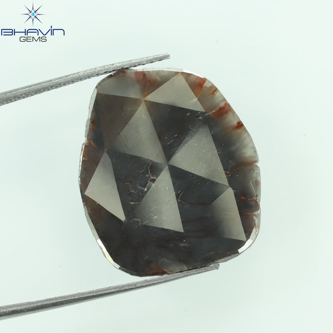 7.13 CT Natural Slice Diamond Brown Gray Color Clarity I3 (22.00 MM)