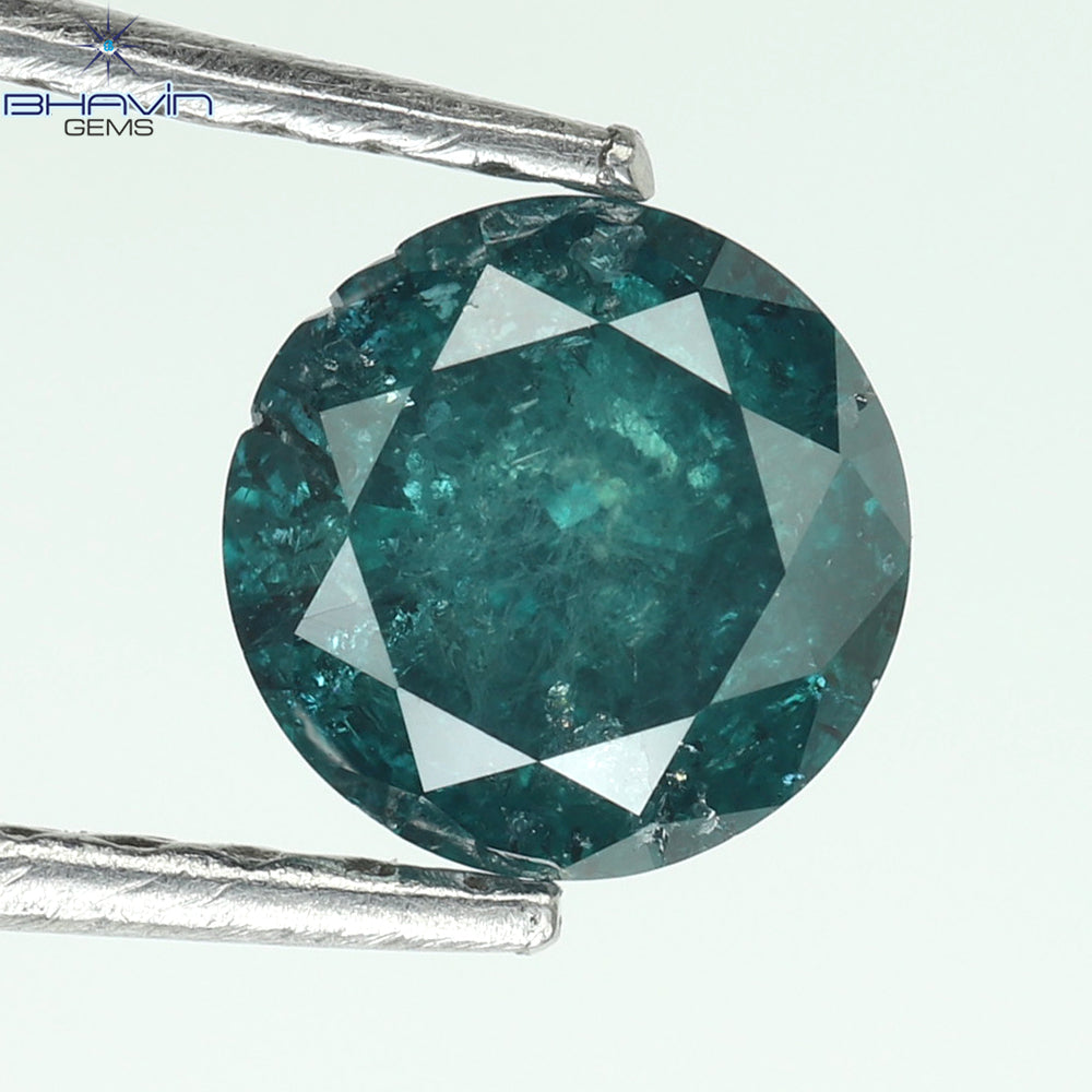 0.61 CT ラウンド ダイヤモンド 天然ダイヤモンド ブルー カラー I3 クラリティ (5.22 MM)