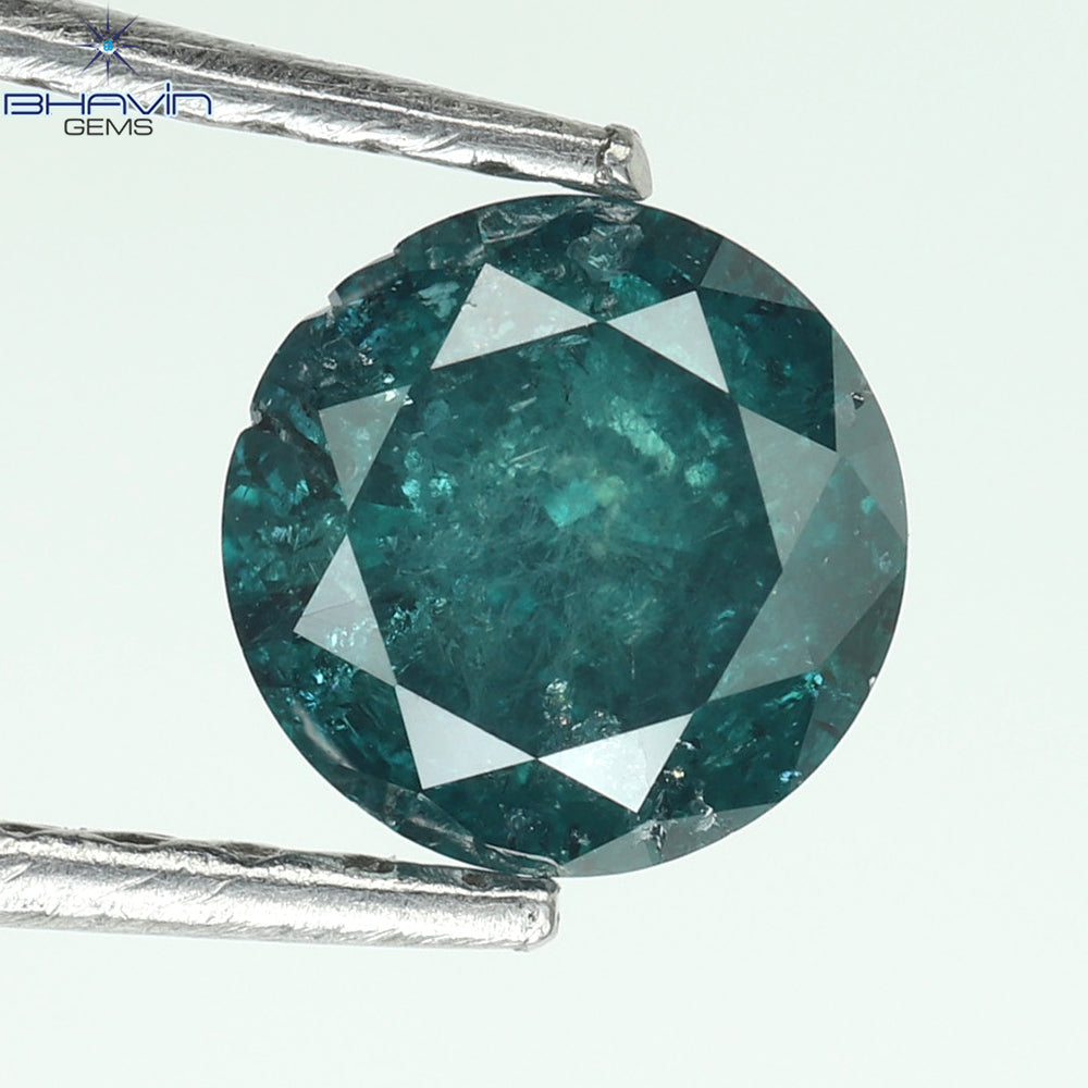 0.61 CT Round Diamond Natural Diamond Blue Color I3 Clarity (5.22 MM)