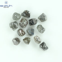 3.96 CT/13 PCS Rough Shape Salt And Pepper Color Natural Diamond I3 Clarity (3.78 MM)