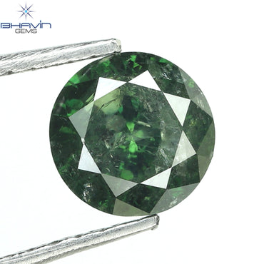 0.87 CT Round Diamond Natural Loose Diamond Green Color I3 Clarity (6.06 MM)