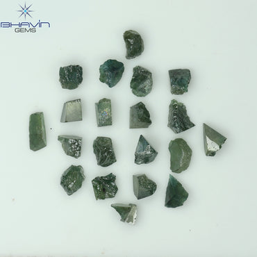 5.14 CT/20 PCS Green Color Rough Diamond Natural loose Diamond I3 Clarity (4.08 MM)