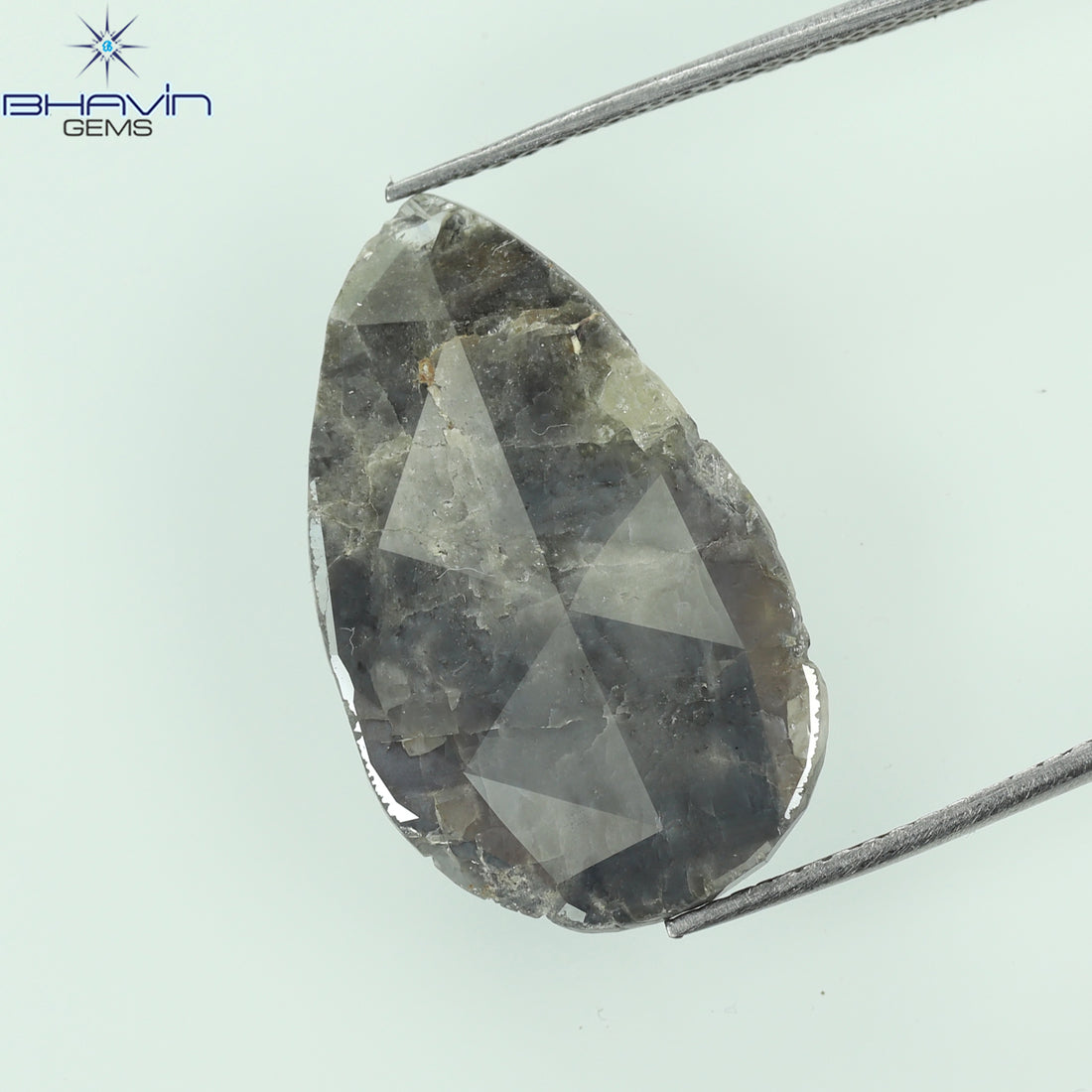 5.29 CT Natural Pear Slice Diamond Gray Color Clarity I3 (22.00 MM)