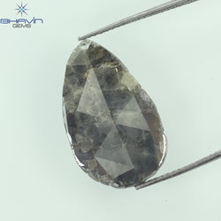 5.29 CT Pear Slice Shape Natural Diamond Gray Color I3 Clarity (22.00 MM)