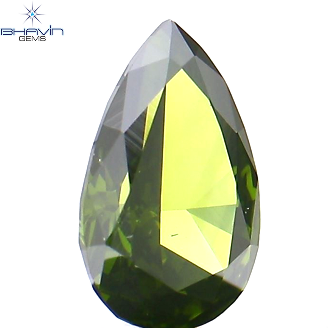 0.08 CT ペアシェイプ ナチュラル ダイヤモンド 強化グリーン カラー VS1 クラリティ (4.05 MM)
