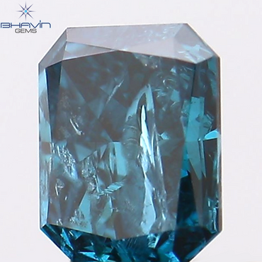 0.28 CT Radiant Shape Natural Loose Diamond Enhanced Blue Color I2 Clarity (4.32 MM)