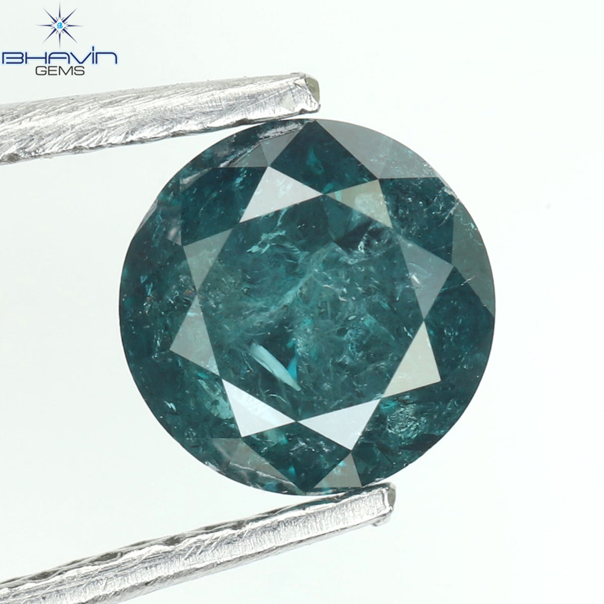 0.55 CT Natural Round Diamond Enhanced Blue Color Clarity I3 (5.04 MM)