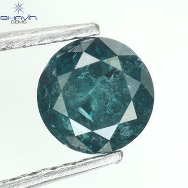 0.55 CT Round Diamond Natural Diamond Blue Color I3 Clarity (5.04 MM)