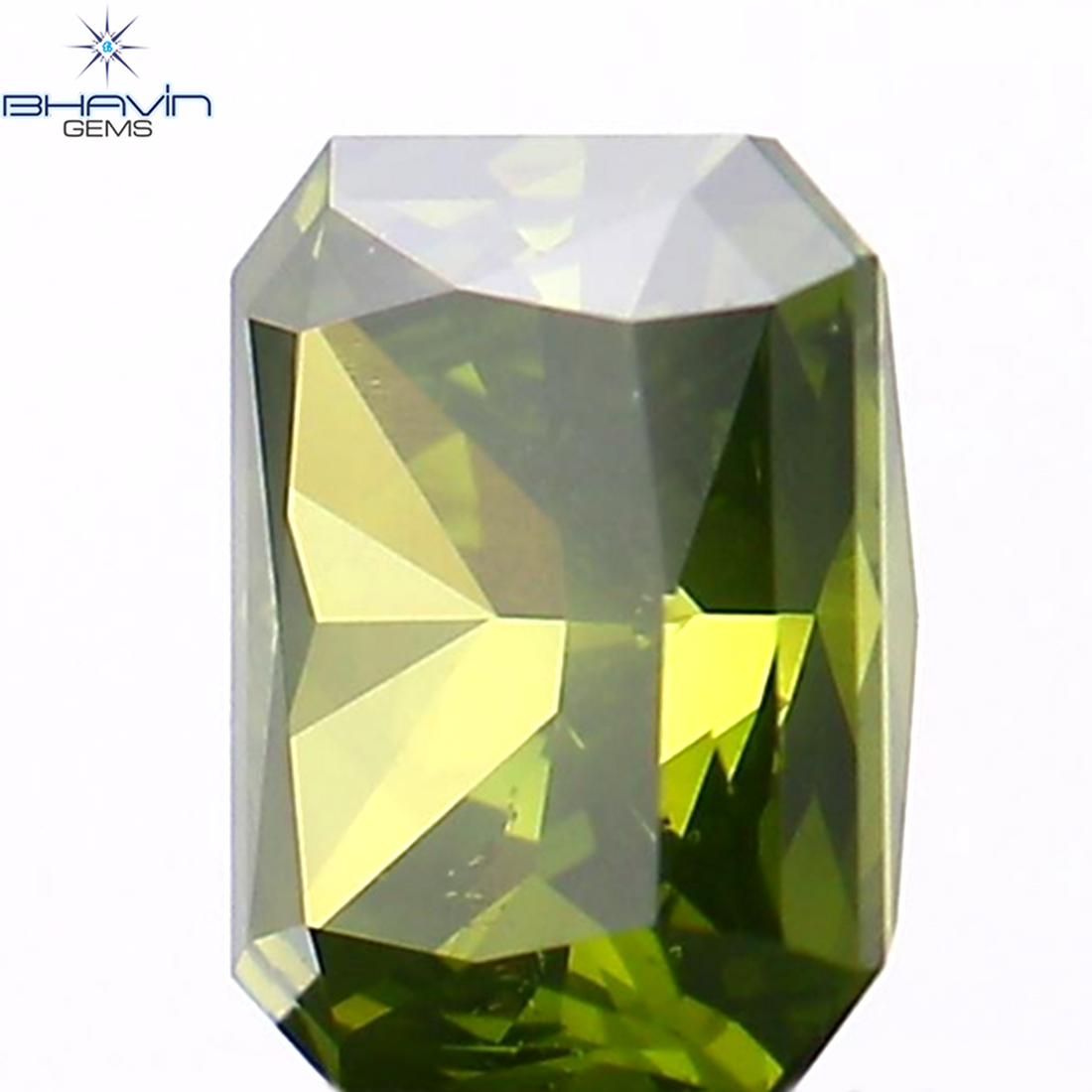 0.58 CT Natural Radiant Diamond Enhanced Green Color Clarity SI1 (5.26 MM)