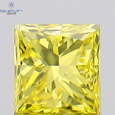 0.13 CT Princess Shape Natural Diamond Yellow Color SI1 Clarity (2.71 MM )
