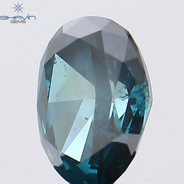 0.35 CT Oval Shape Natural Diamond Blue Color SI2 Clarity (5.10 MM)