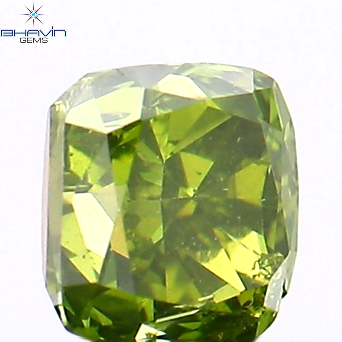 0.25 CT クッション シェイプ ナチュラル ルース ダイヤモンド エンハンスト グリーン カラー SI1 クラリティ (3.23 MM)