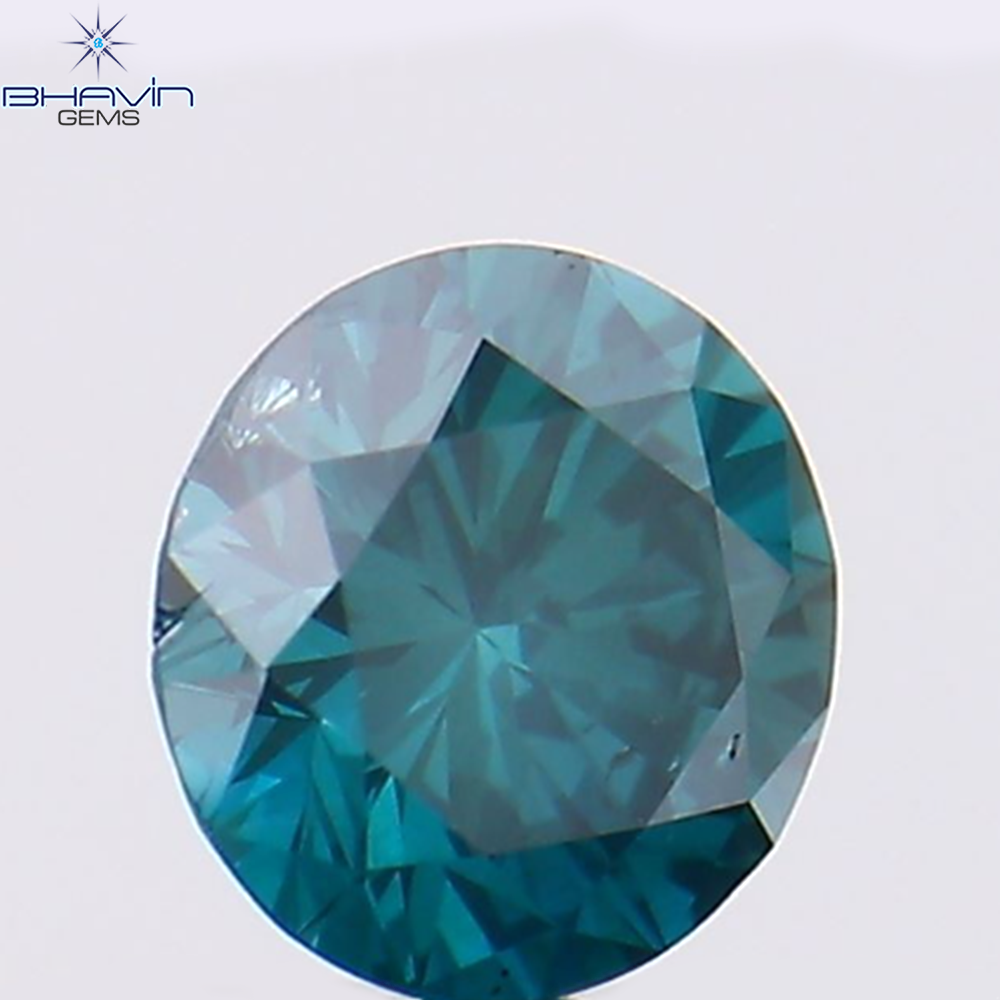 0.24 CT Natural Round Diamond Enhanced Blue Color Clarity SI1 (4.00 MM)
