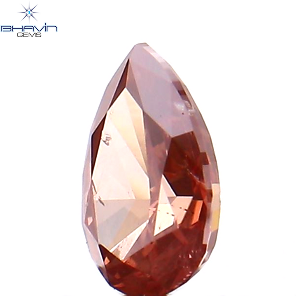 0.11 CT Pear Shape Natural Diamond Pink Color SI1 Clarity (3.83 MM)