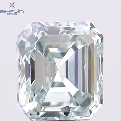 0.33 CT Asscher Shape Natural Diamond Greenish Blue Color VS1 Clarity (4.06 MM)
