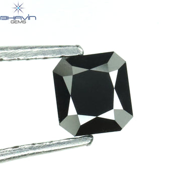 0.43 CT Radiant Shape Natural Diamond Black Color Opaque Clarity (4.07 MM)