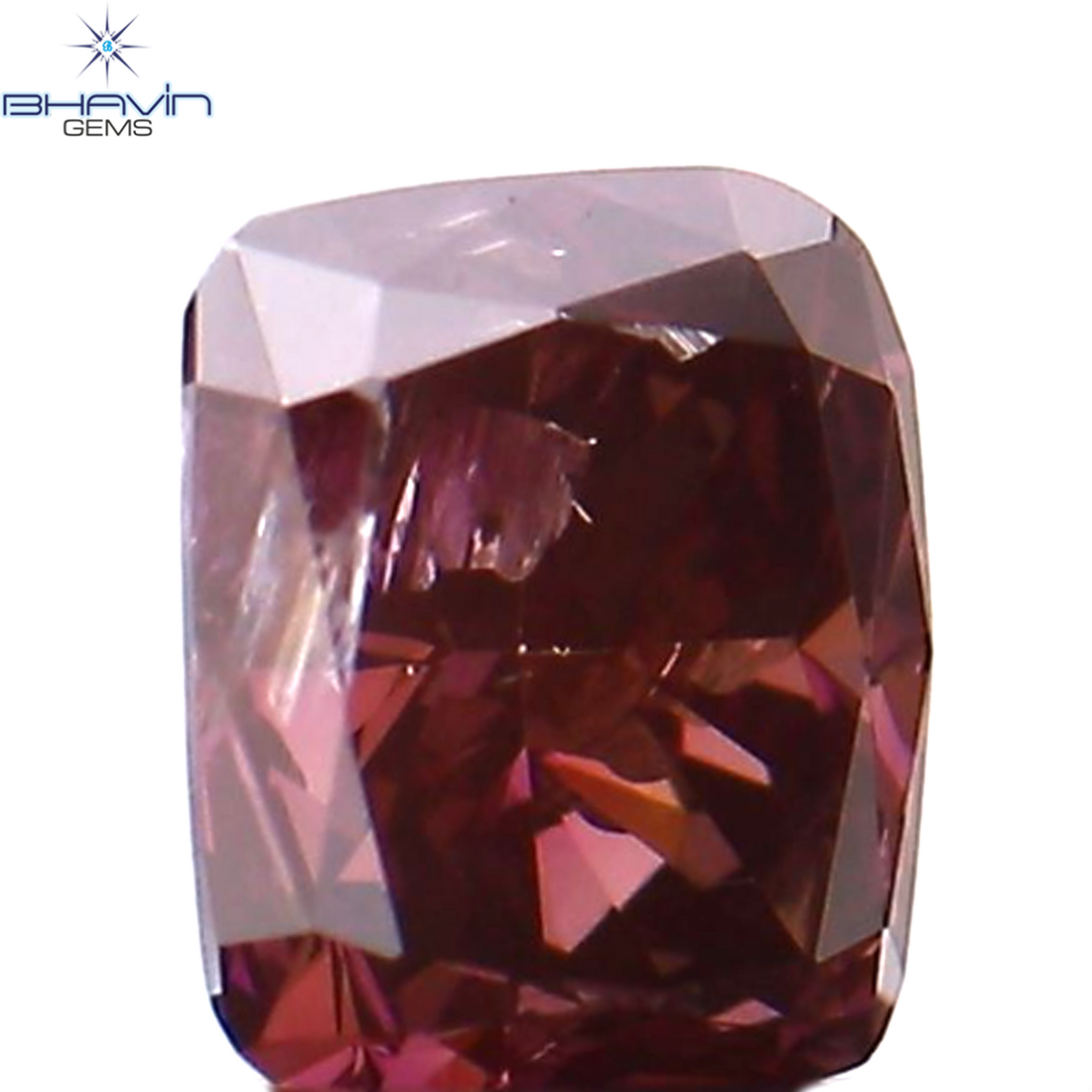 0.21 CT クッション シェイプ ナチュラル ルース ダイヤモンド エンハンスト ピンク カラー I1 クラリティ (3.71 MM)