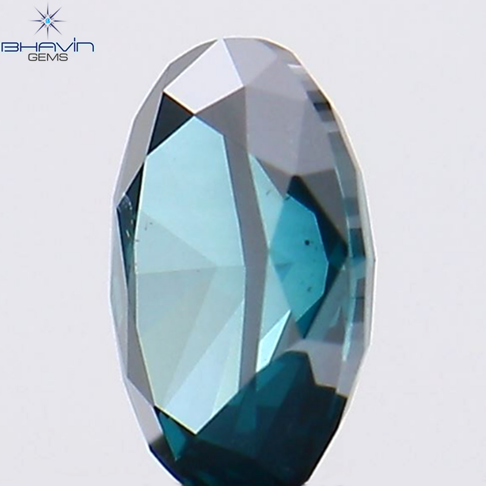 0.19 CT Oval Shape Natural Diamond Blue Color SI1 Clarity (4.30 MM)
