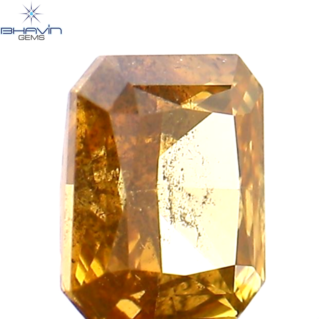 0.27 CT ラディアント シェイプ ナチュラル ダイヤモンド オレンジ ピンク カラー SI2 クラリティ (4.06 MM)