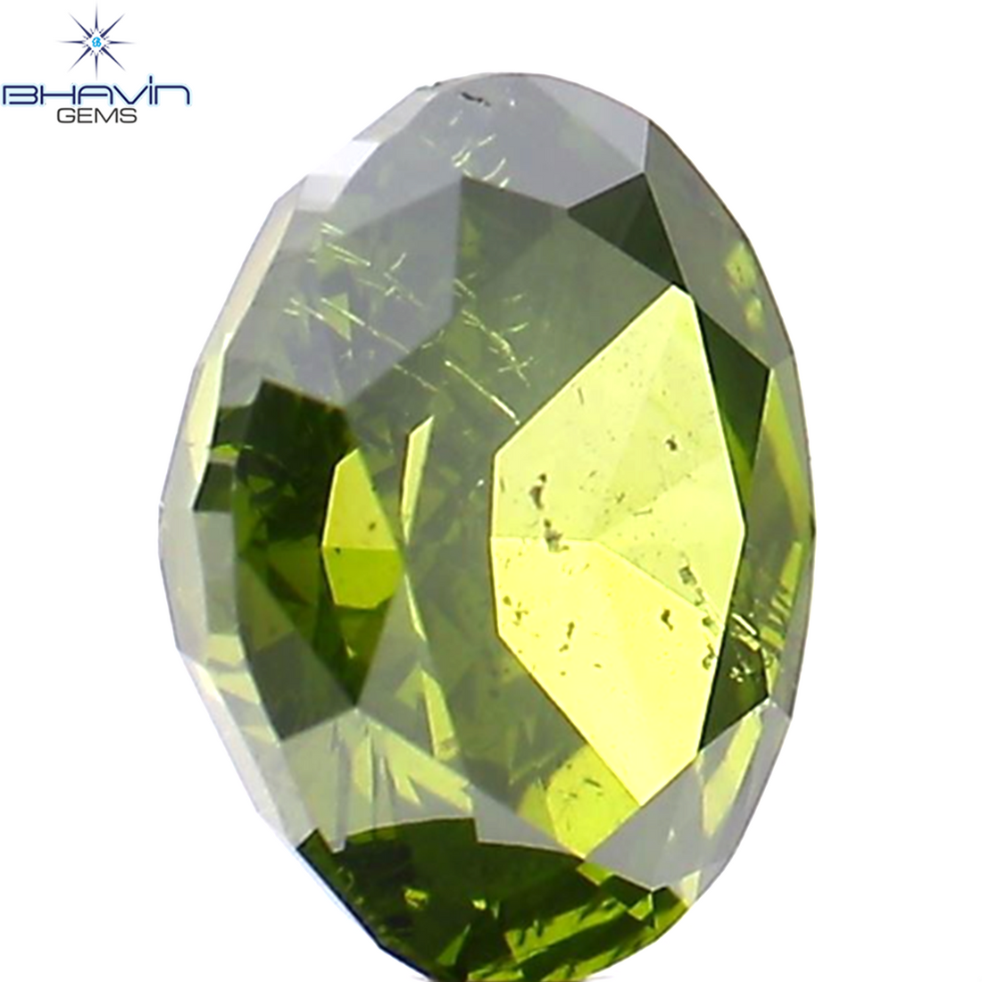 0.15 CT オーバル シェイプ ナチュラル ダイヤモンド グリーン カラー SI1 クラリティ (3.73 MM)