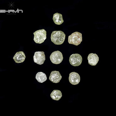 5.93 CT/14 ピース ラフシェイプ ホワイト カラー ナチュラル ダイヤモンド I3 クラリティ (4.43 MM)