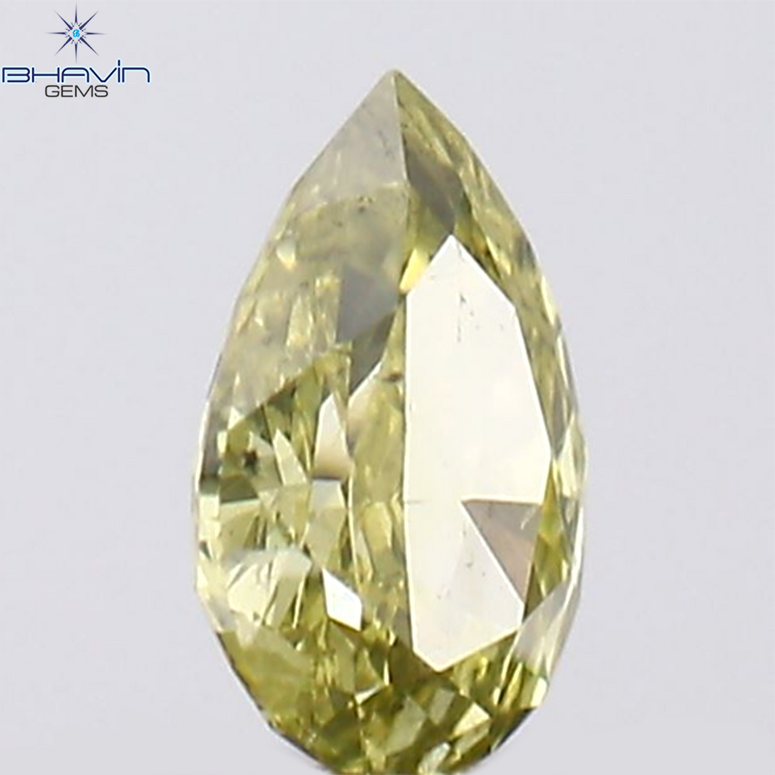 0.29 CT ペアシェイプ ナチュラル ダイヤモンド グリーン (カメレオン) カラー VS1 クラリティ (5.89 MM)