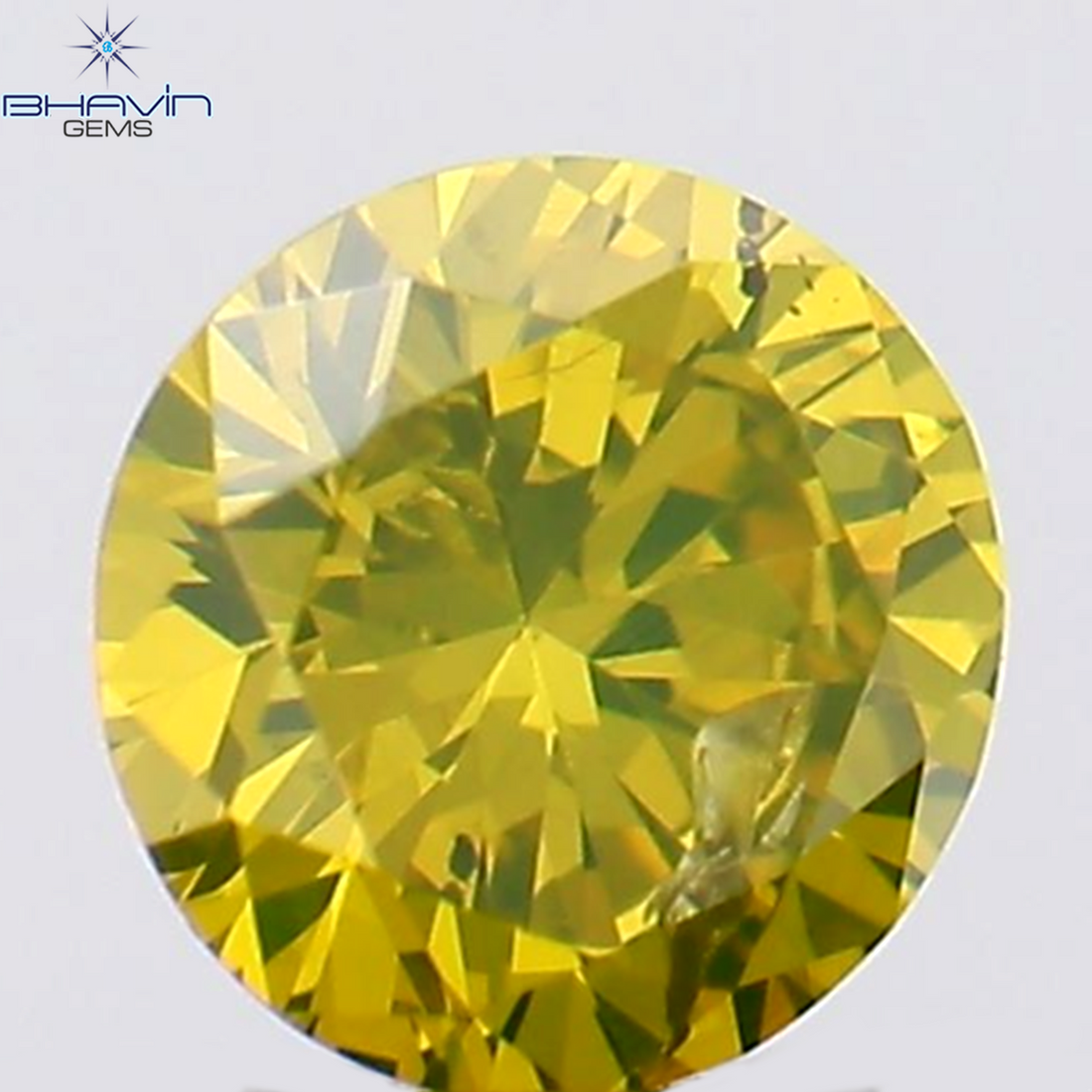 0.12 CT Natural Round Diamond Enhanced Green Yellow Color Clarity SI1 (3.27 MM)
