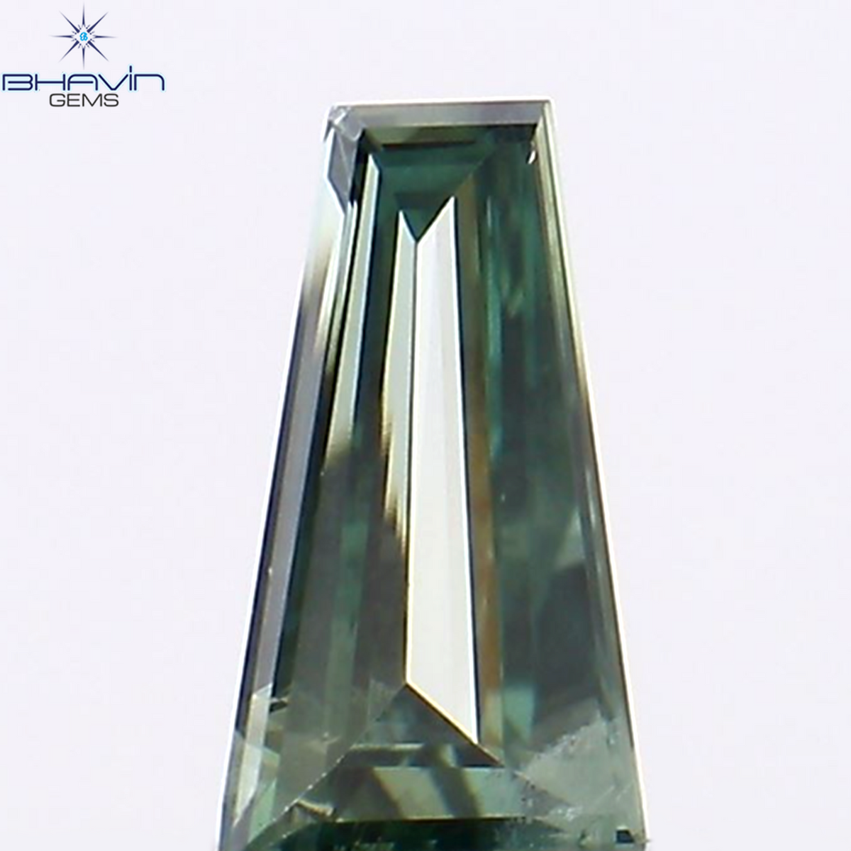 0.11 CT Natural Baguette Diamond Enhanced Green Color Clarity VS2 (4.45 MM)