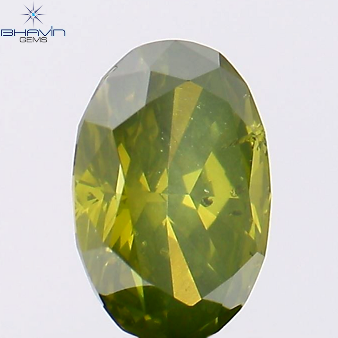 0.51 CT Natural Oval Diamond Enhanced Green Color Clarity SI1 (6.05 MM)