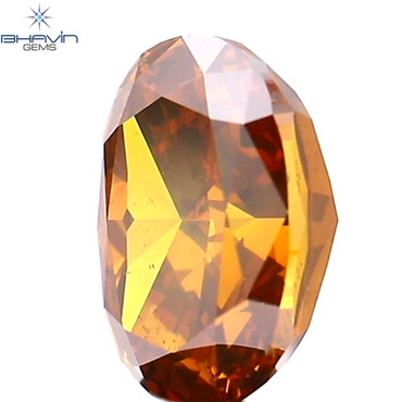 1.02 CT Oval Shape Natural Diamond Orange Color SI2 Clarity (6.82 MM)