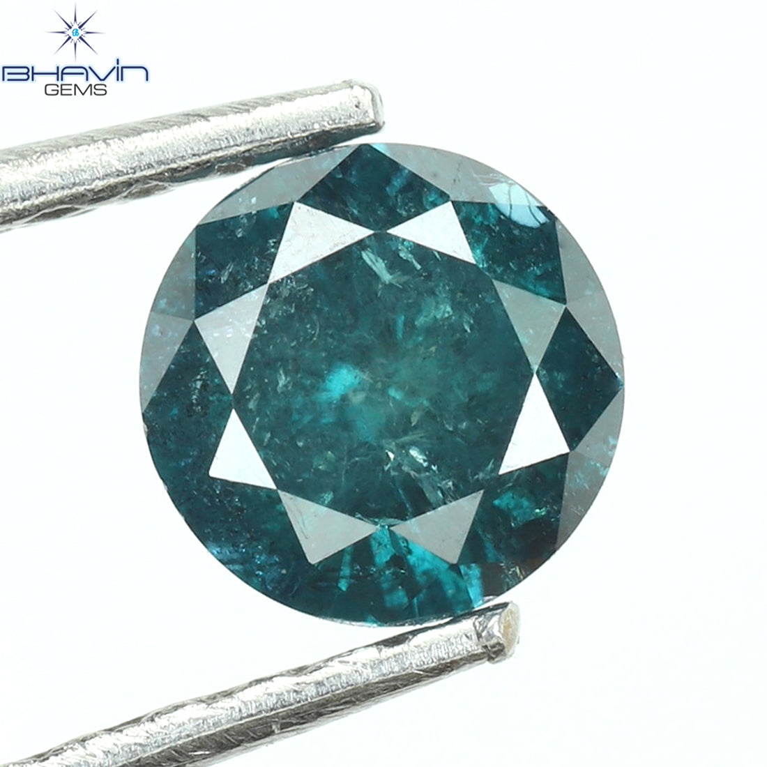 0.40 CT Natural Round Diamond Enhanced Blue Color Clarity I3 (4.66 MM)