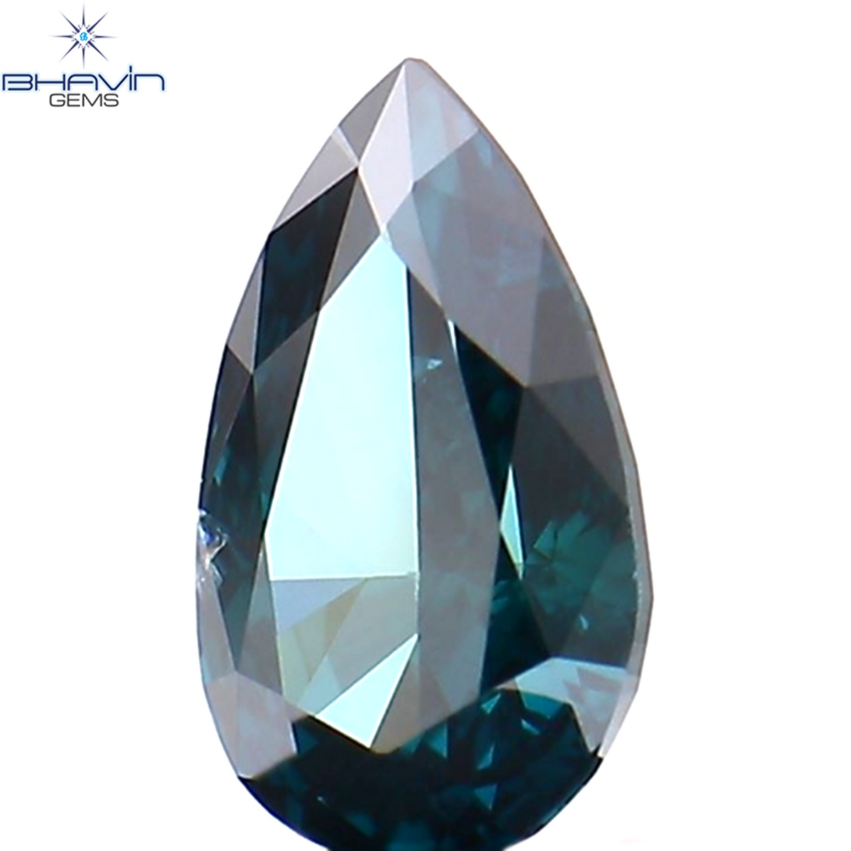 0.35 CT Natural Pear Diamond Enhanced Blue Color Clarity VS2 (5.95 MM)