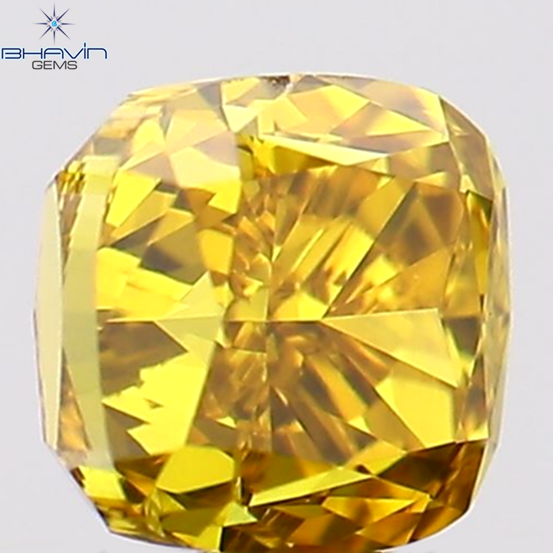 0.30 CT Natural Cushion Diamond Enhanced Orange Color Clarity VS1 (3.44 MM)