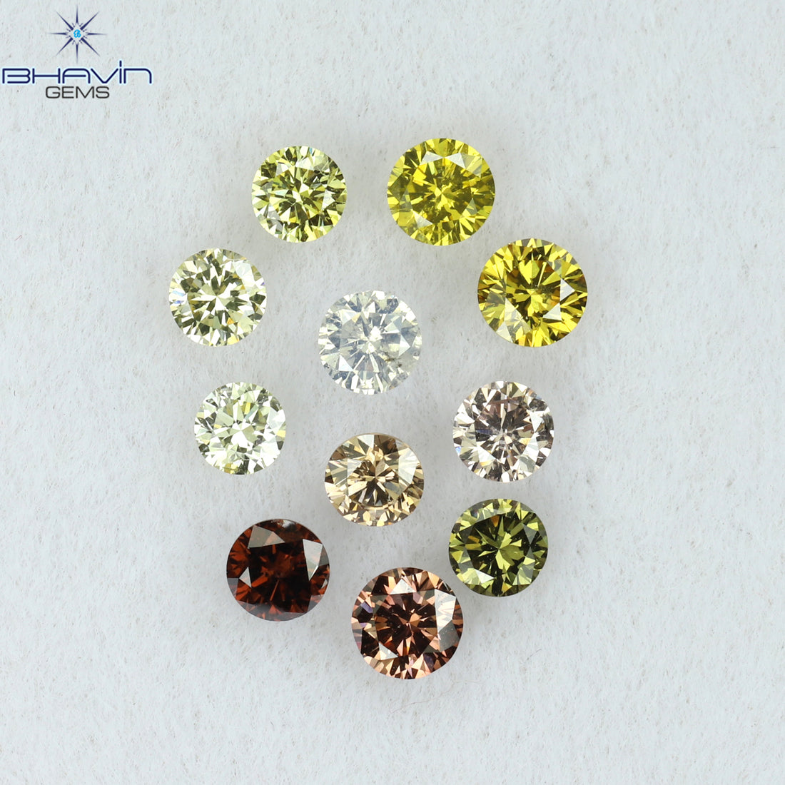 0.63 CT/11 Pcs Natural Round Diamond Mix Color Clarity VS2 (2.70 MM)