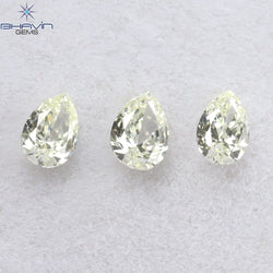 0.35 CT/3 Pcs Pear Shape Natural Diamond White(K) Color VS1 Clarity (4.14 MM)