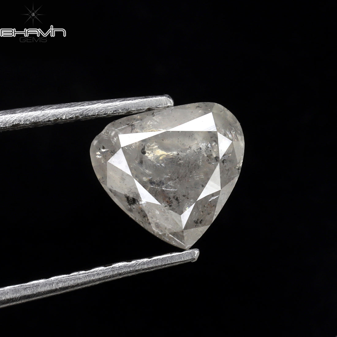 1.07 CT Natural Heart Diamond White Milky Color Clarity I3 (6.62 MM)