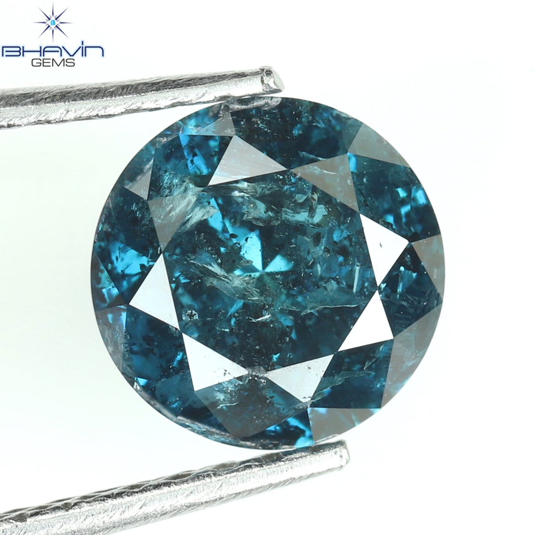 1.16 CT Natural Round Diamond Enhanced Blue Color Clarity I3 (6.72 MM)