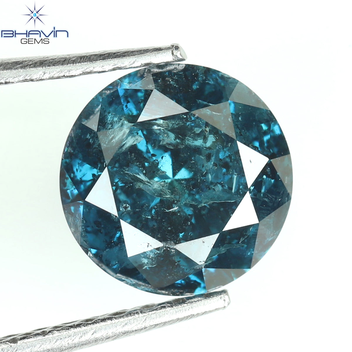 1.16 CT Natural Round Diamond Enhanced Blue Color Clarity I3 (6.72 MM)