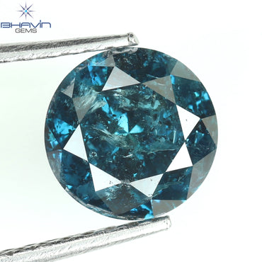 1.16 CT Round Diamond Natural Diamond Blue Color I3 Clarity (6.72 MM)